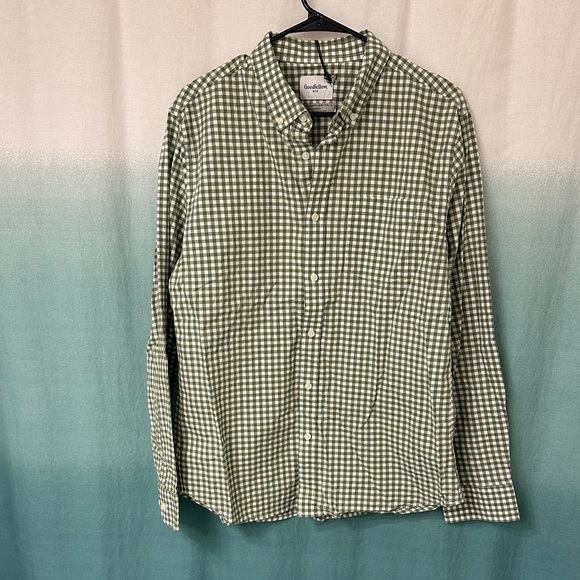 Goodfellow & Co Green Checkered Dress Shirt - Picture 1 of 4